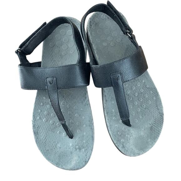 Vionic T Strap Leather Sandals - Picture 1 of 6